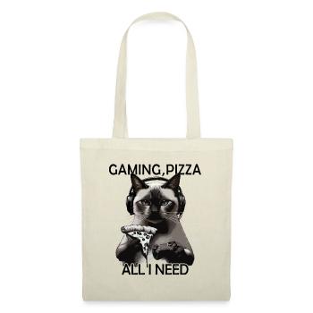 Funny Cats Gaming Pizza Gamer Gamer Gaming - Tote Bag - nature - Front
