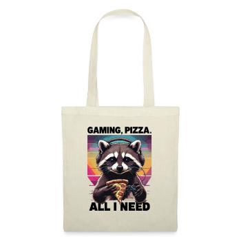 Funny Raccoon Gaming Pizza Gamer Gamer Gaming - Tote Bag - nature - Front