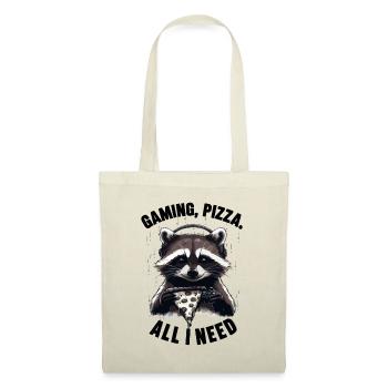 Funny Raccoon Gaming Pizza Gamer Gamer Gaming - Tote Bag - nature - Front
