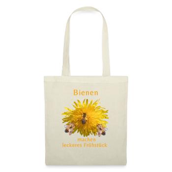 Abeilles faisant un délicieux petit déjeuner, pissenlit, fleur - Sac en tissu - nature - Devant