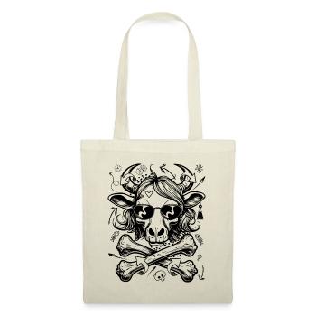 Vache graffiti coquine avec coiffure sauvage, chemise - Sac en tissu - nature - Devant