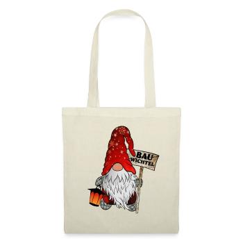 Gnome de construction – Gnome d’ouvrier du bâtiment - Sac en tissu - nature - Devant