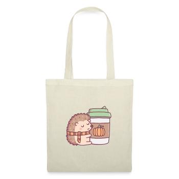 Mignon hérisson étreignant pumpkin spice Latte - Sac en tissu - nature - Devant