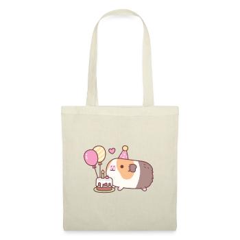 Cute Guinea Pig And Birthday Cake - Tote Bag - nature - Front