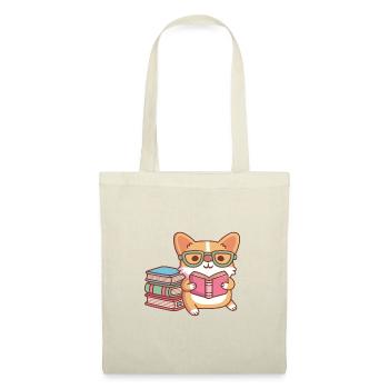 Cute Corgi With Glasses Reading A Book - Tote Bag - nature - Front