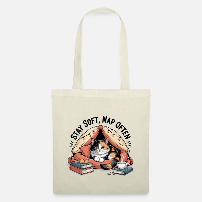 Stay Soft, Nap Often – Kuschelkatze - Stoffbeutel - Natur