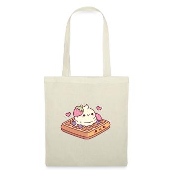 Gaufre mignonne et crème glacée - Sac en tissu - nature - Devant