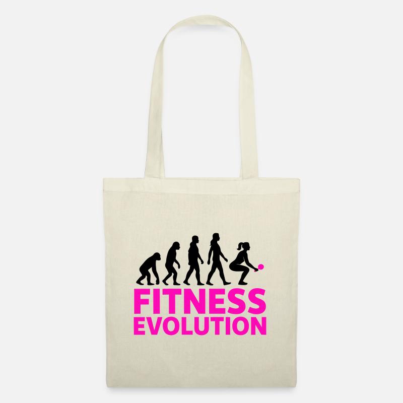 Fitness Evolution Frau Geschenk Cool - Stoffbeutel - Natur