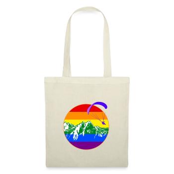 pride flag paraglider Gleitschirm Regenbogen - Stoffbeutel - Natur - Vorne