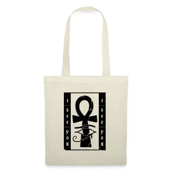 Ich Sehe Dich Symbol Osiris Auge & celtic cross - Stoffbeutel - Natur - Vorne