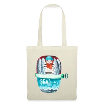 Marin dans la boîte de sardines / Sea la vie - Sac en tissu - nature - Devant