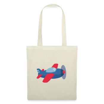 Red and Blue Propeller Aeroplane - Tote Bag - nature - Front