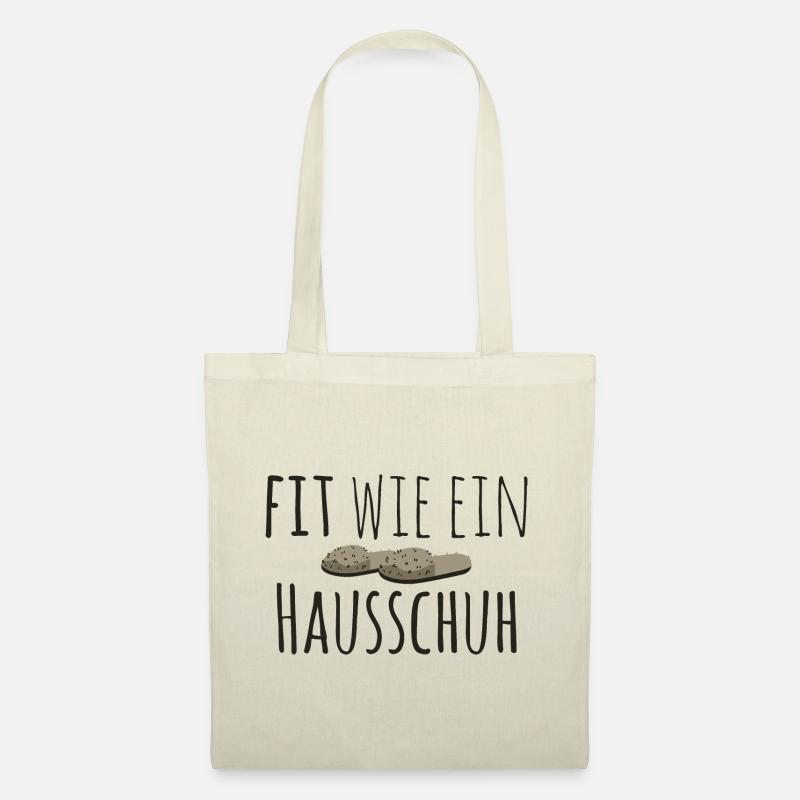 Fit wie ein Hausschuh - Lustiger Spruch Sport Gym - Stoffbeutel - Natur