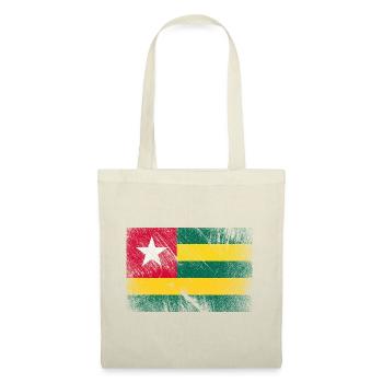 Togo Flagge - Vintage Grunge - Stoffbeutel - Natur - Vorne