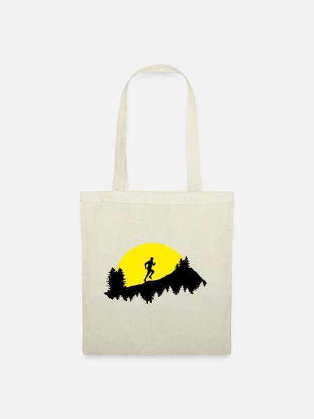 Trail running, course, coureur, homme - Sac en tissu - nature