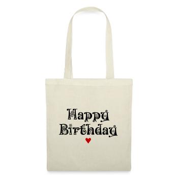 Anniversaire, Joyeux anniversaire, Félicitations, Voeux - Sac en tissu - nature - Devant