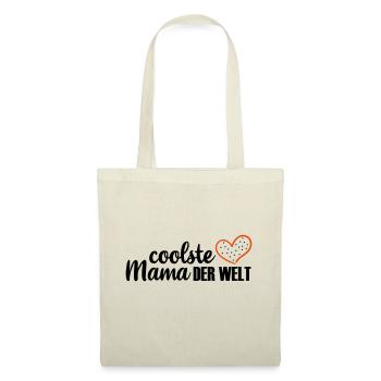 coolste Mama der Welt mit Herz - Stoffbeutel - Natur - Vorne