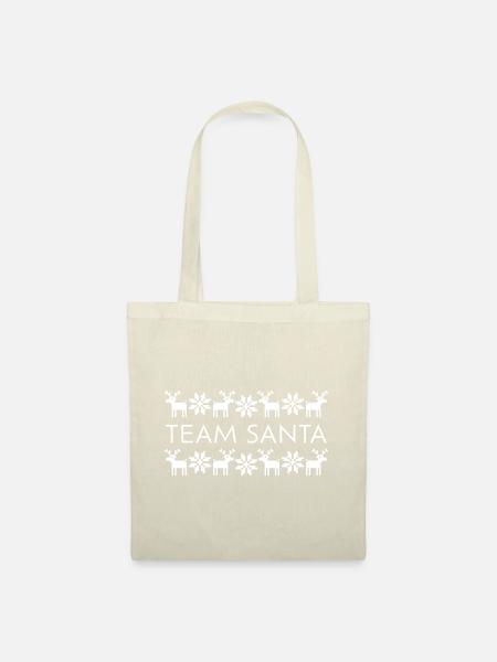 Elche Sterne Norwegen Ugly Christmas Team Santa - Stoffbeutel - Natur