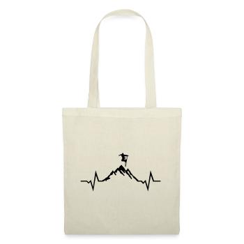 Skiing - Skier, Mountain and ECG Heartbeat - Sac en tissu - nature - Devant