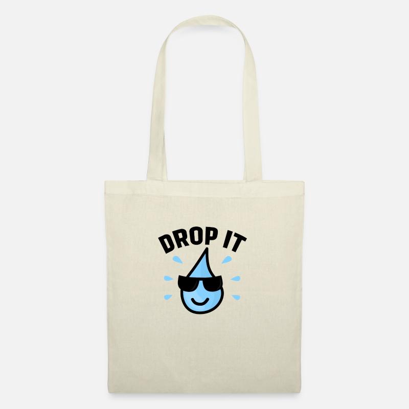 Drop It, lustiges Wassertropfen-Wortspiel - Stoffbeutel - Natur