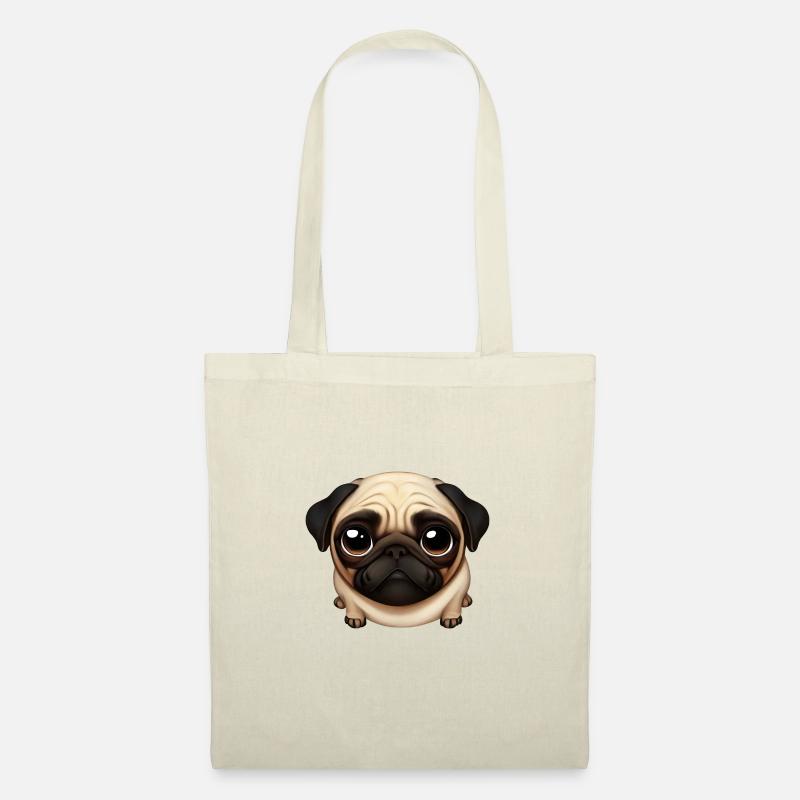 Mops-Liebe-Design - Stoffbeutel - Natur