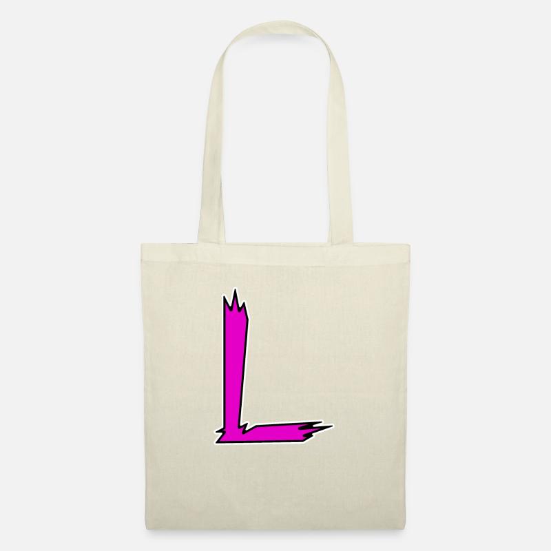 L - Einfach nur ein Buchstabe! - by YoshiArt - Stoffbeutel - Natur