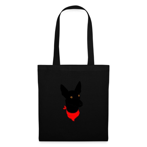 perro negro - Bolsa de tela