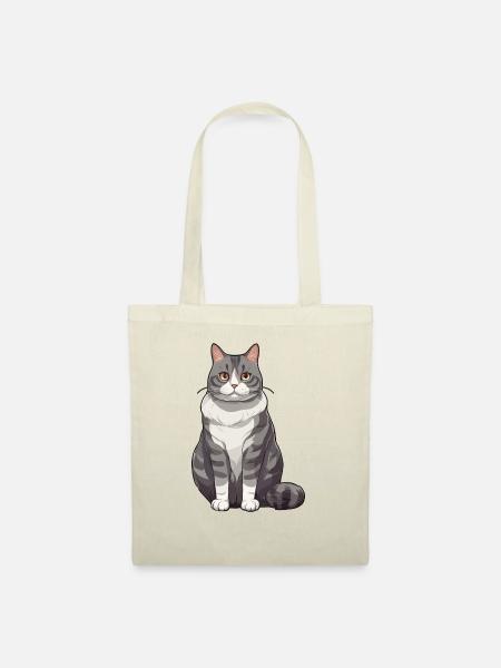 Katze - Stoffbeutel - Natur