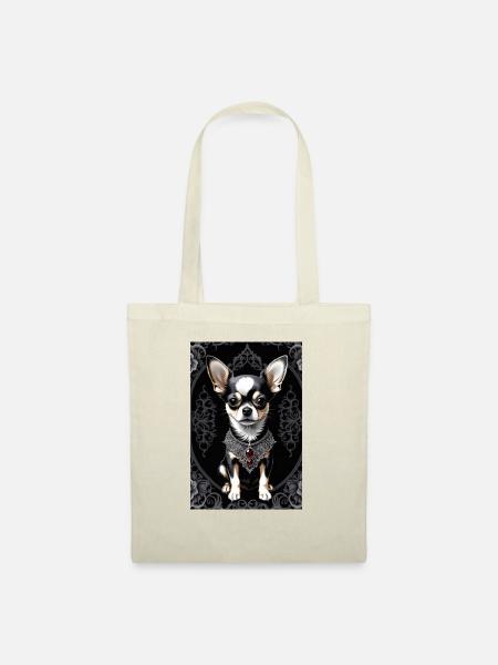 Chihuahua Poster - Posterdruck Chihuahua Gothik - Stoffbeutel - Natur