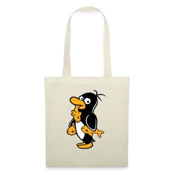 Penguin Eats Three Fish Caught Hunger Delicious - Tote Bag - nature - Front