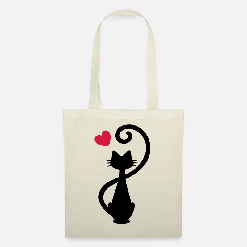 Chat - chat dame - chat - chat - minou - Sac en tissu - nature