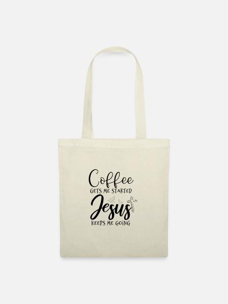 Kaffee und Jesus - Stoffbeutel - Natur
