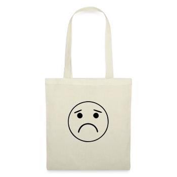 Emoji Skizze traurig schwarz - Sac en tissu - nature - Devant