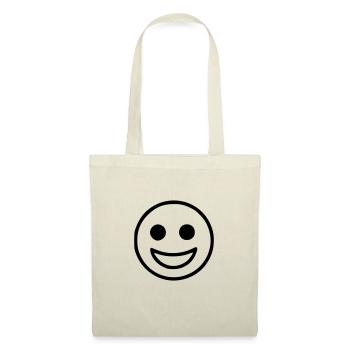 Emoji Skizze glücklich schwarz - Sac en tissu - nature - Devant