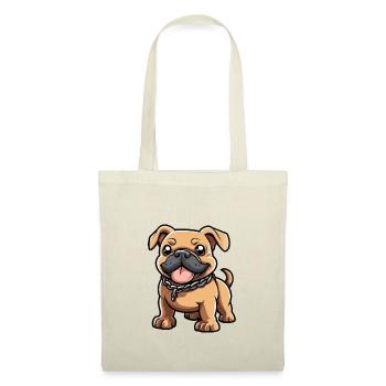 Bouledogue Chien Bande Dessinée Mignon - Sac en tissu - nature - Devant