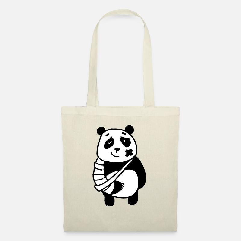 Panda gebrochener Arm - Stoffbeutel - Natur