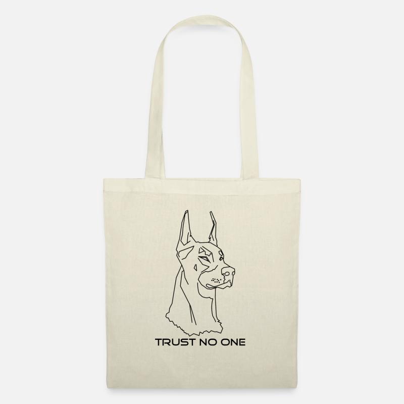 Dobermann trust no one - Stoffbeutel - Natur