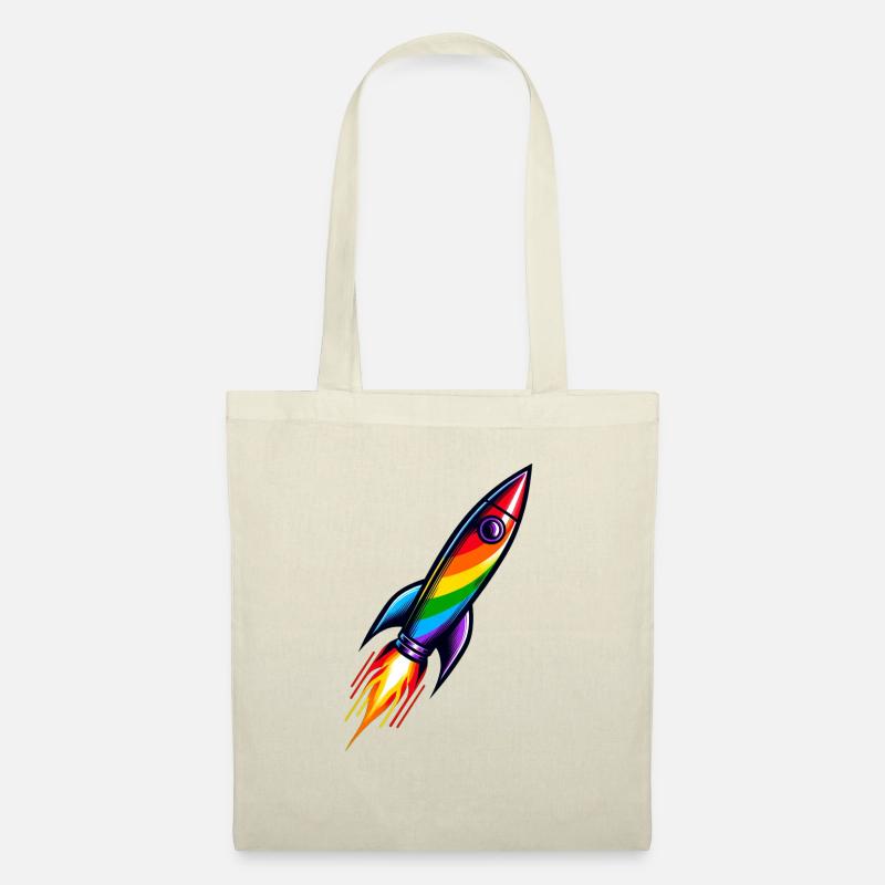 Regenbogen Rakete | Raketenstart - Stoffbeutel - Natur
