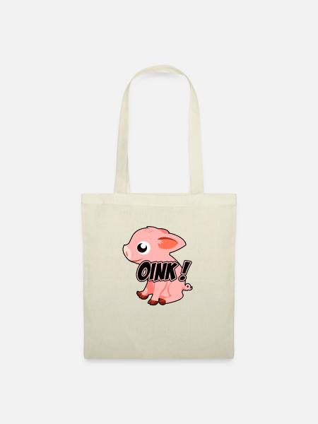 Oink Schweinchen - Stoffbeutel - Natur