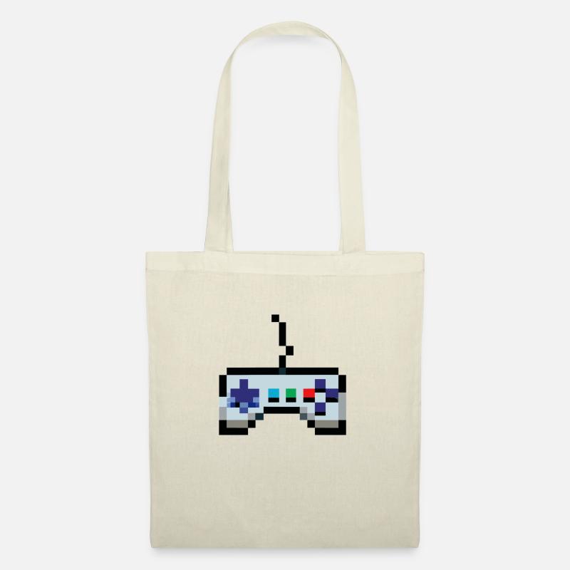 Pixelart Gamecontroller Gaming - Stoffbeutel - Natur