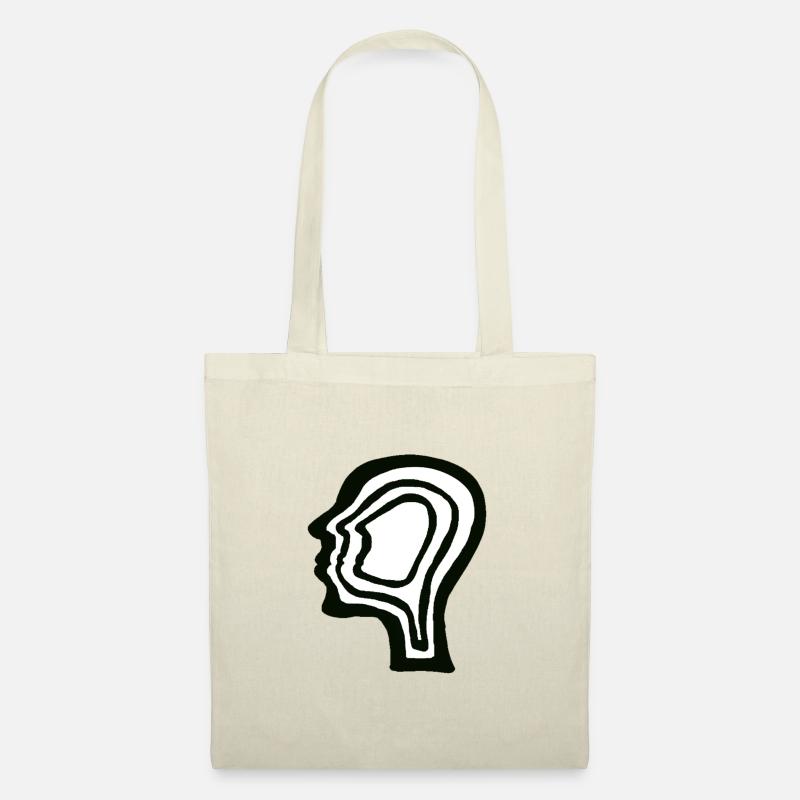 retro head in black and white - Stoffbeutel - Natur