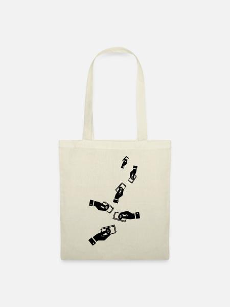 Geld Money silhouette - Stoffbeutel - Natur