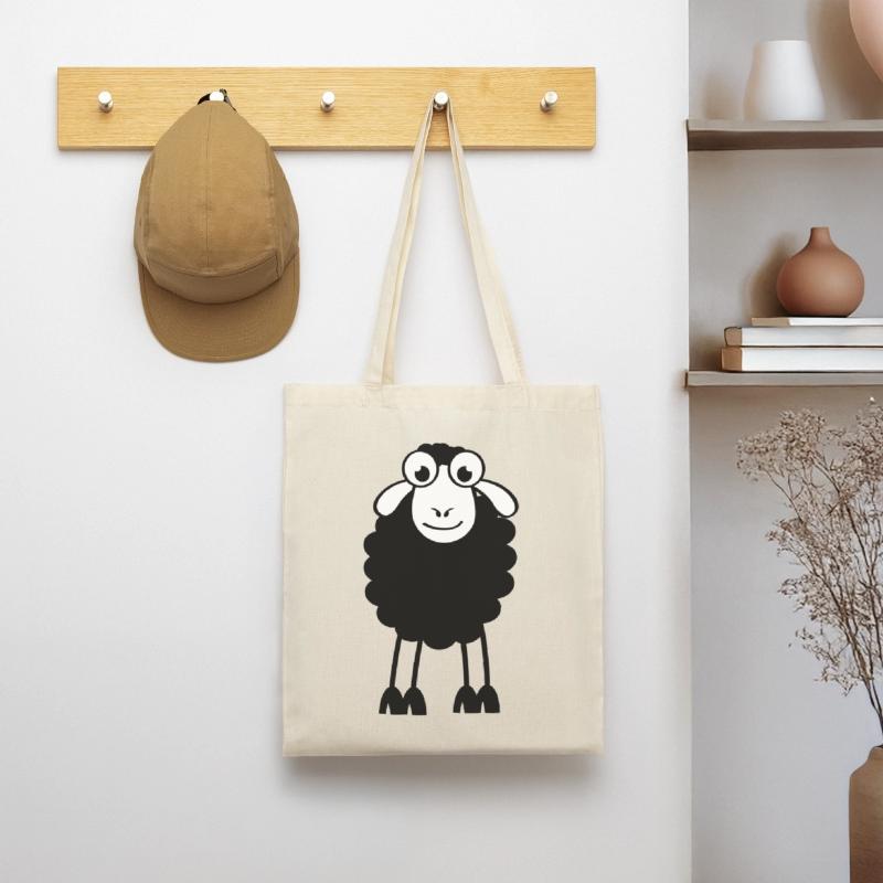 Schafe, weiße oder schwarze Schafe. Träumen oder schlafen Stoffbeutel