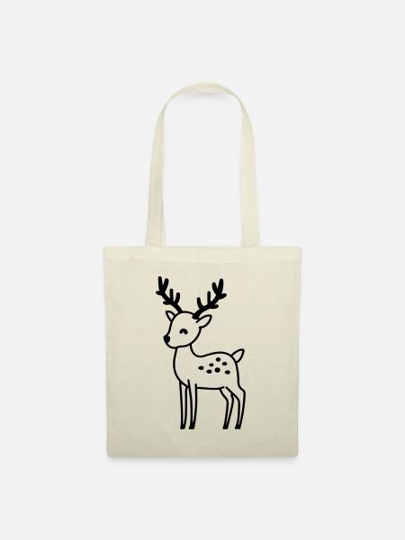Weihnachtsrentiere - Stoffbeutel - Natur