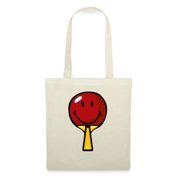 Smiley Table Tennis Racket - Stoffbeutel - Natur - Vorne