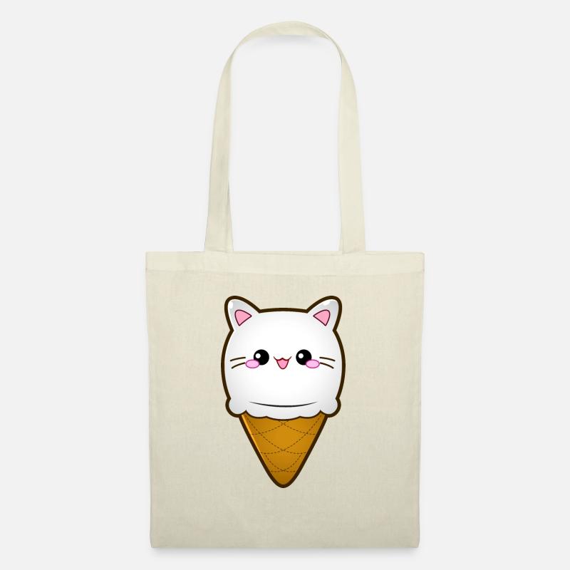 Ice Cream Cat Eiscreme Eis Katze Vanille Eiskugel - Stoffbeutel - Natur