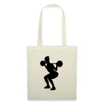 fitness girl silhouette squats - Tote Bag - nature - Front