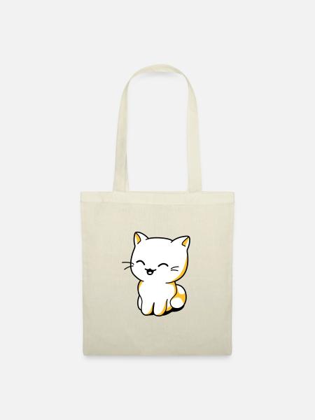 Katzen Kawaii - Stoffbeutel - Natur