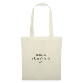 Diplômé de l'école de la vie - Sac en tissu - nature - Devant