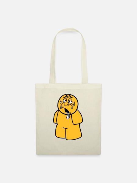 figur mann comic cartoon erschoepft sonne regen tr - Stoffbeutel - Natur